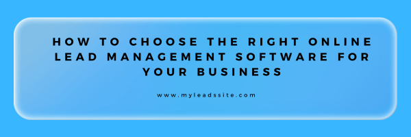 Online Lead Management Software